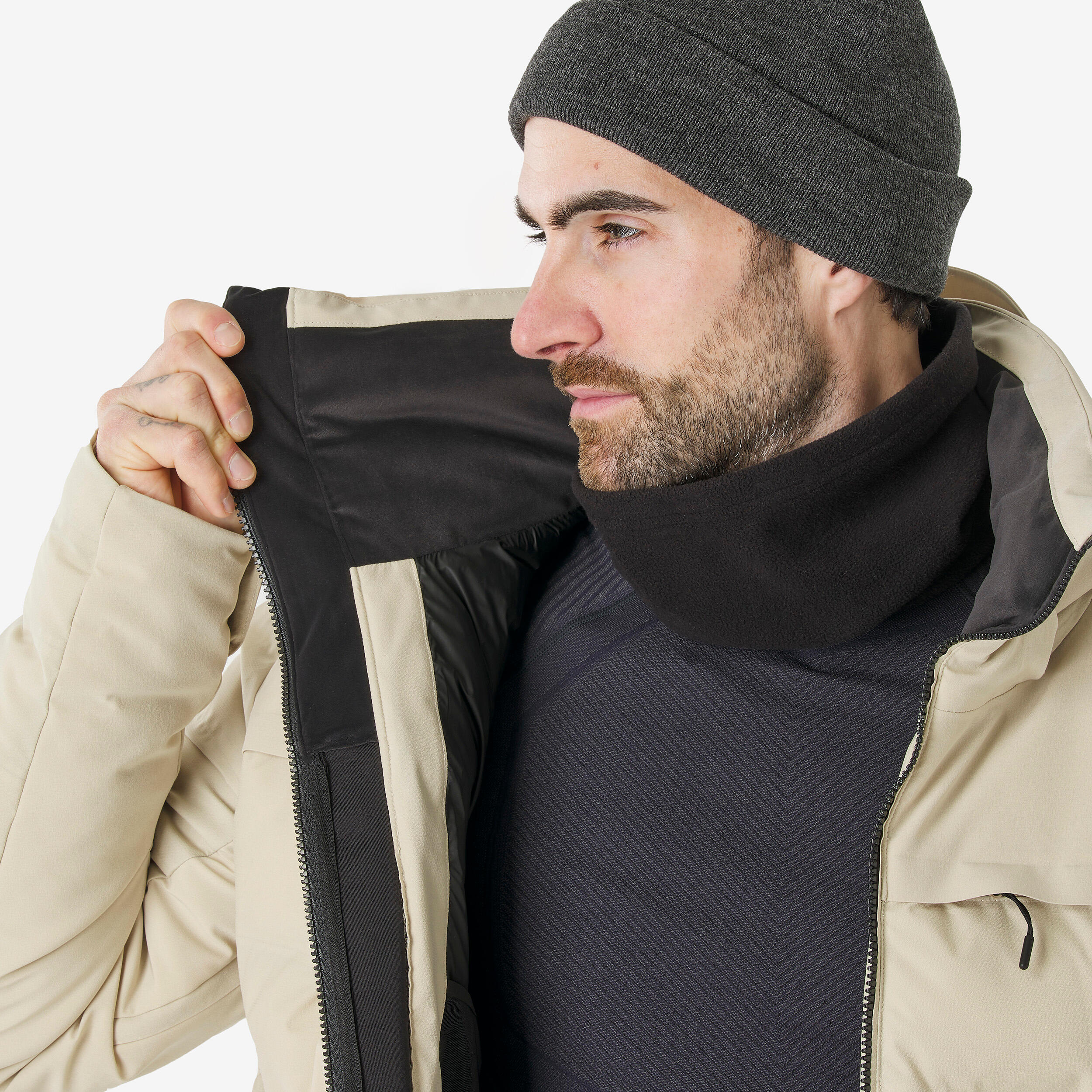 Piumino sci uomo 500 WARM beige 9/18