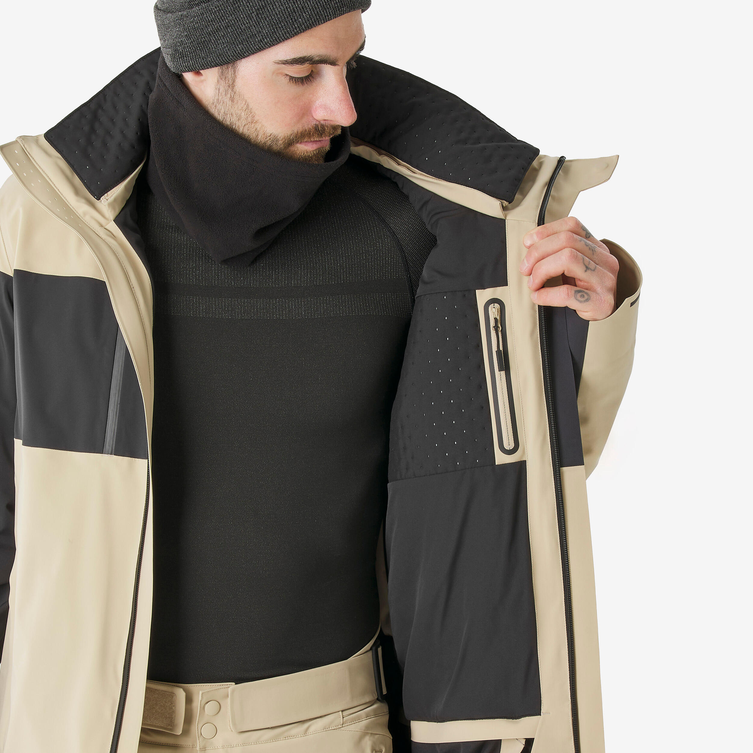 Veste de ski et snowboard très respirante et imperméable homme, JKT 900 beige 9/20