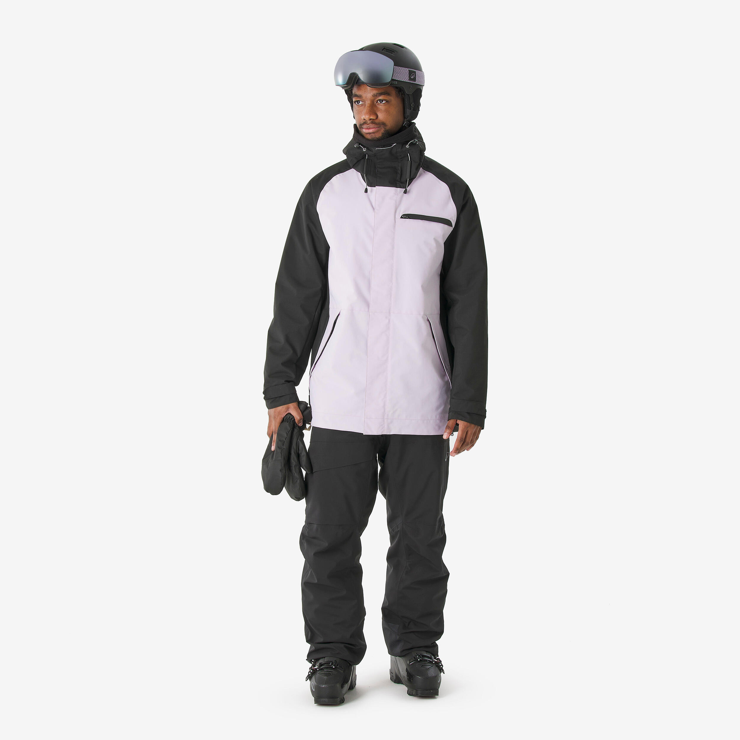 Casaco de ski e snowboard comprido e quente homem, 500 long violeta 2/16