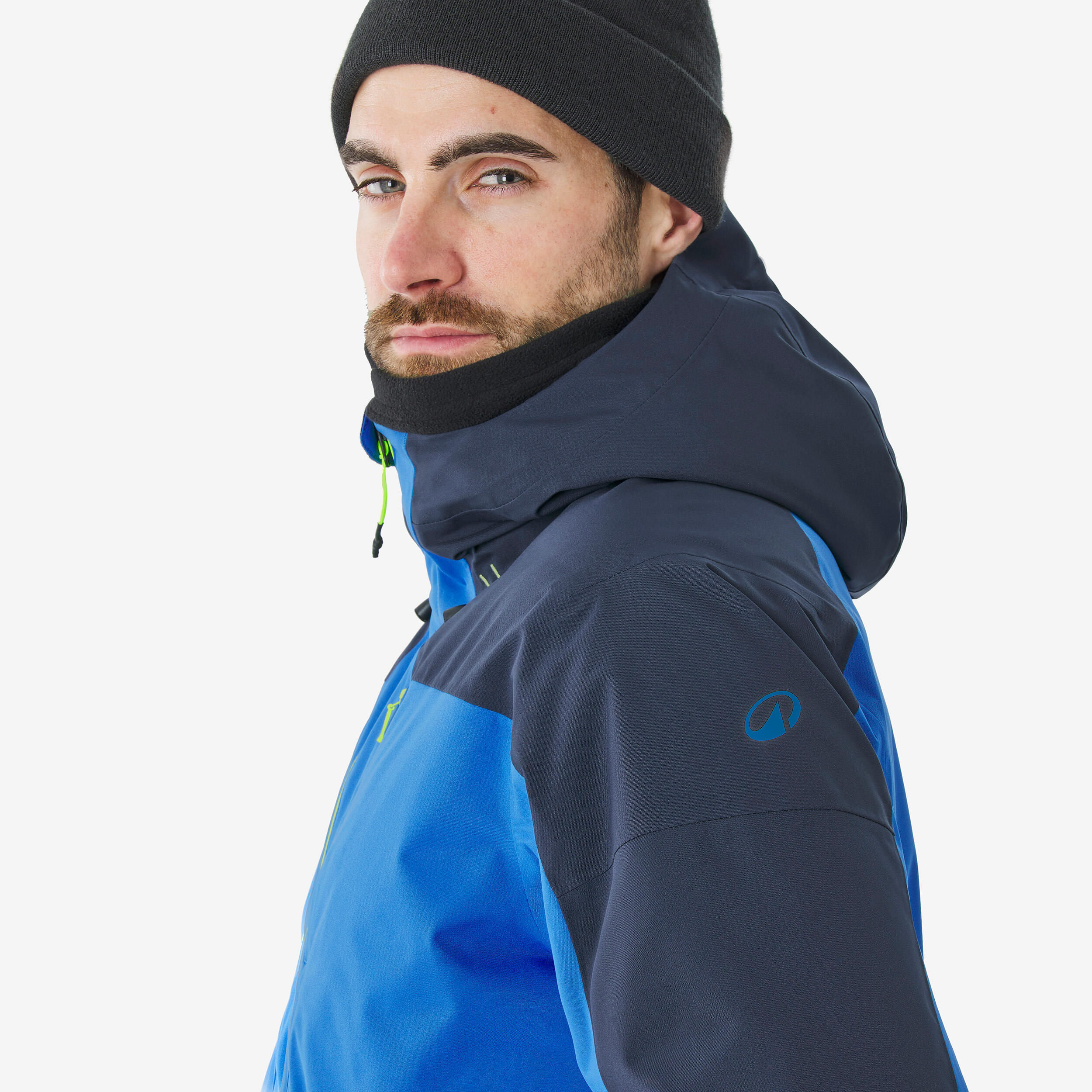 Veste de ski et snowboard chaude et imperméable homme, JKT 500 bleu et noir 4/11