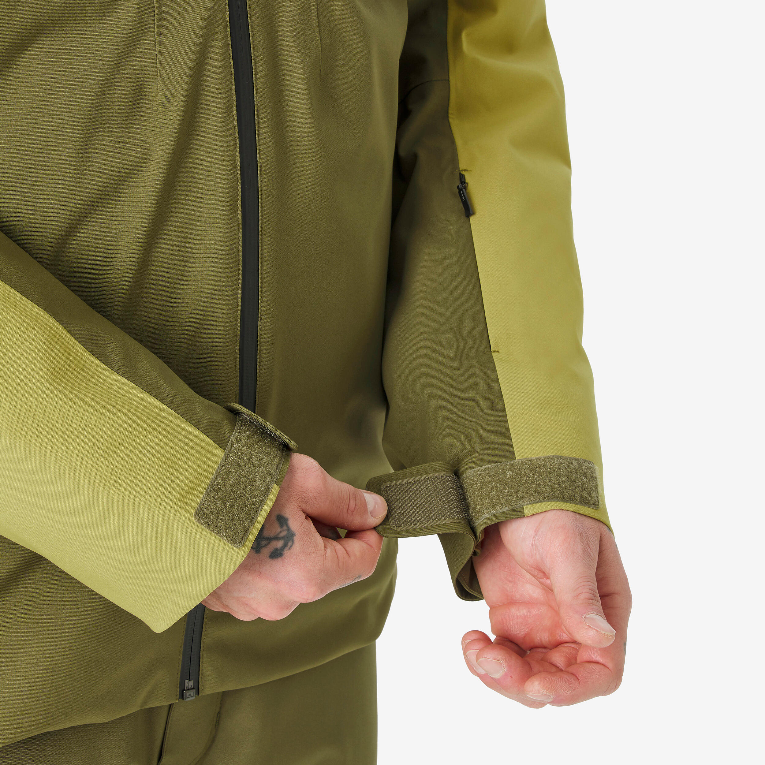 Chaqueta de esquí y snowboard cálida e impermeable hombre, JKT 500 caqui  8/11