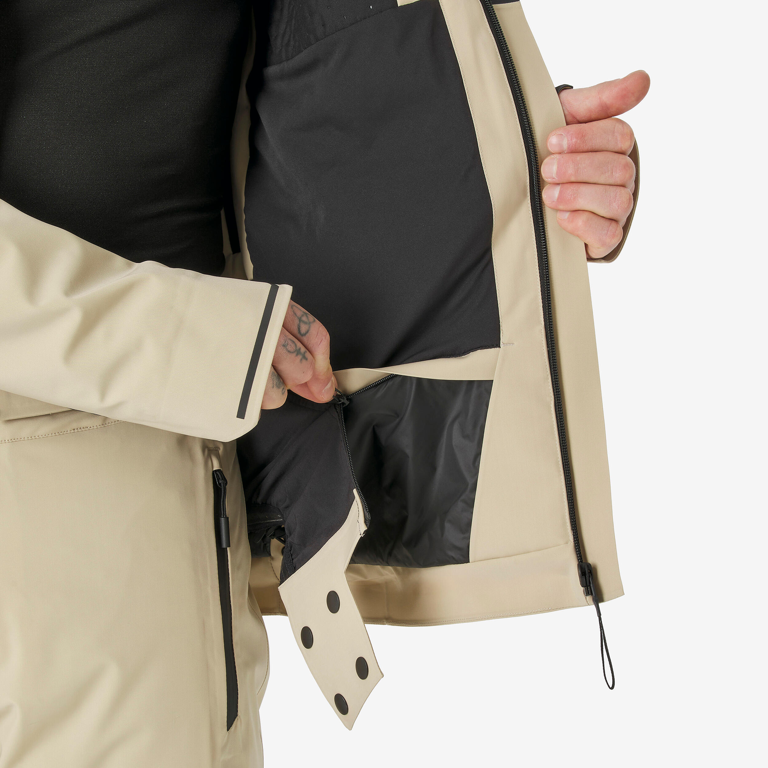 Veste de ski et snowboard très respirante et imperméable homme, JKT 900 beige 8/20