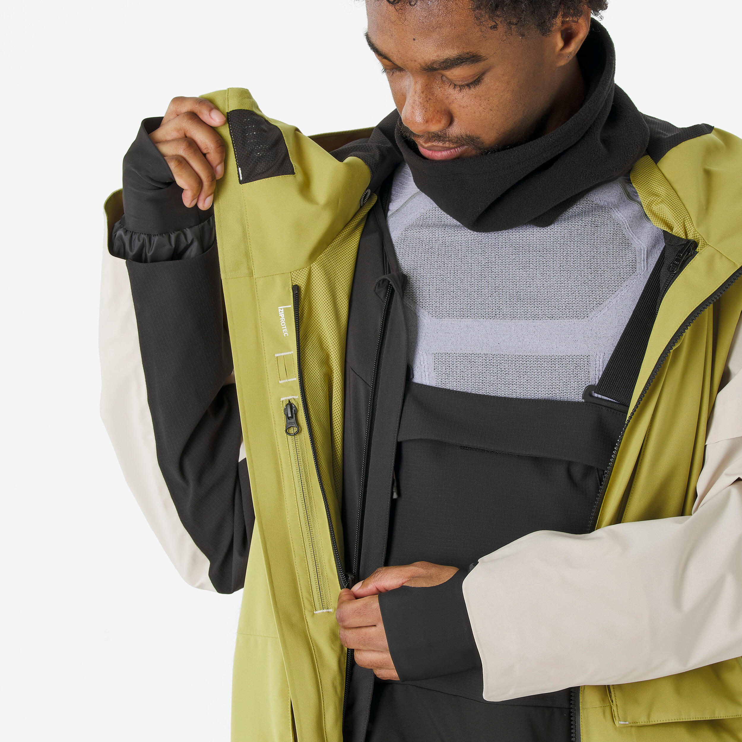 Casaco de snowboard comprido, quente e respirável homem, SNB 900 bege  11/19