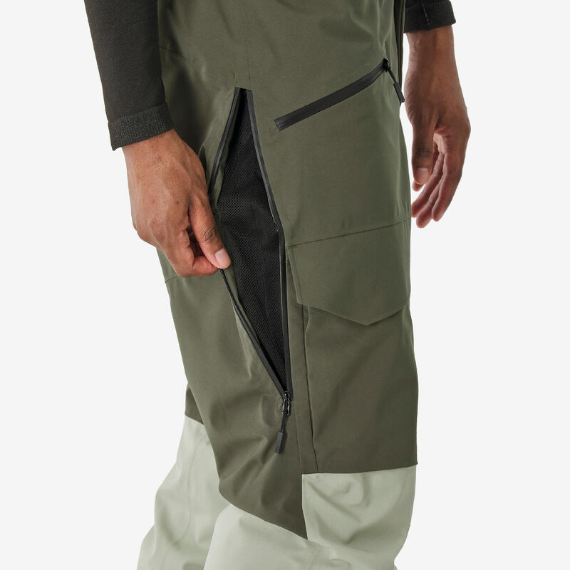 Pantalon schi și snowboard 500 AM impermeabil și respirant verde bărbați 