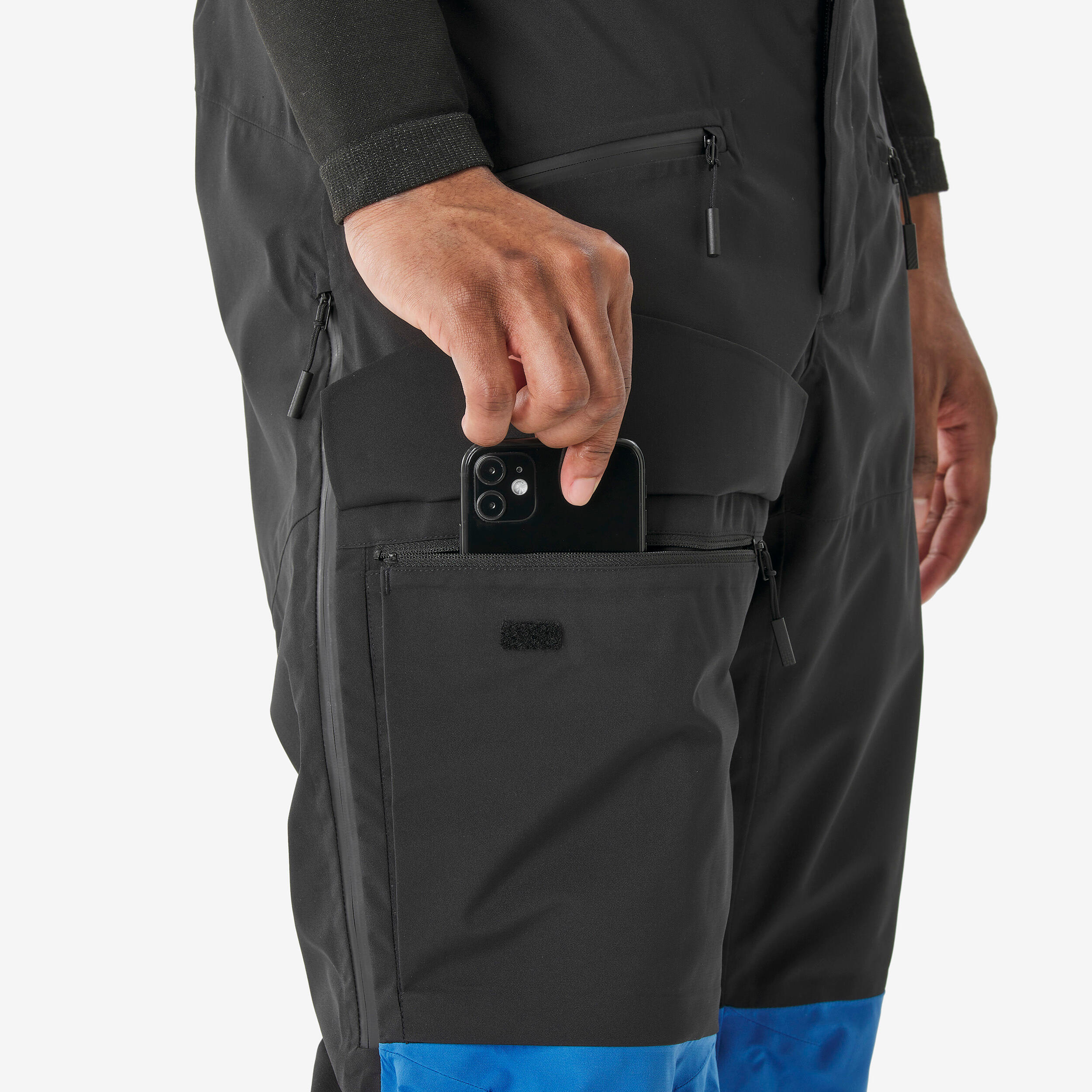 Pantalon de ski et snowboard imperméable et respirant homme, Pant 500 AM Bleu 10/15