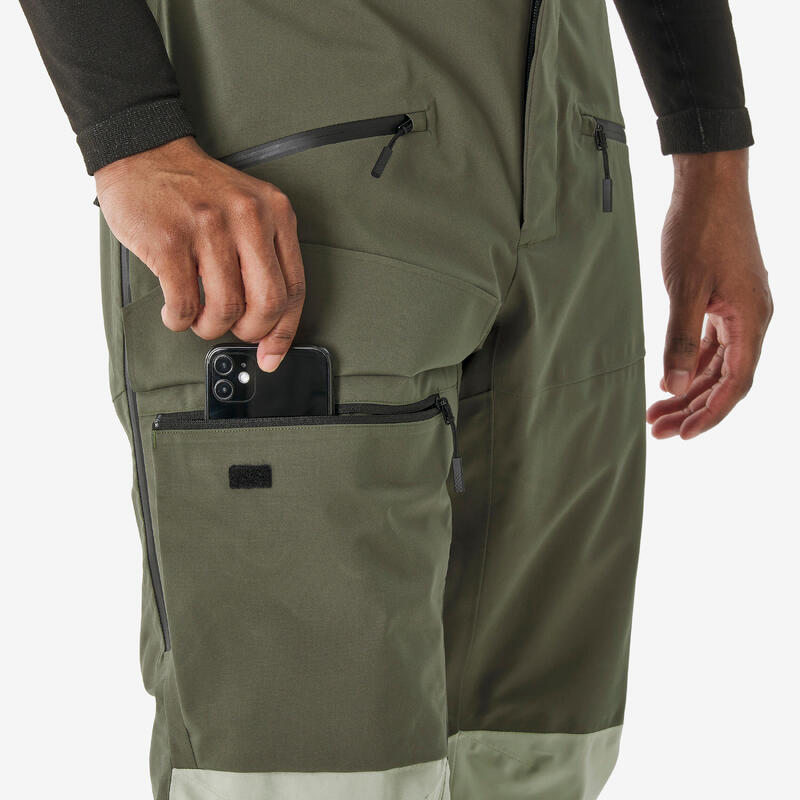 Pantalon schi și snowboard 500 AM impermeabil și respirant verde bărbați 