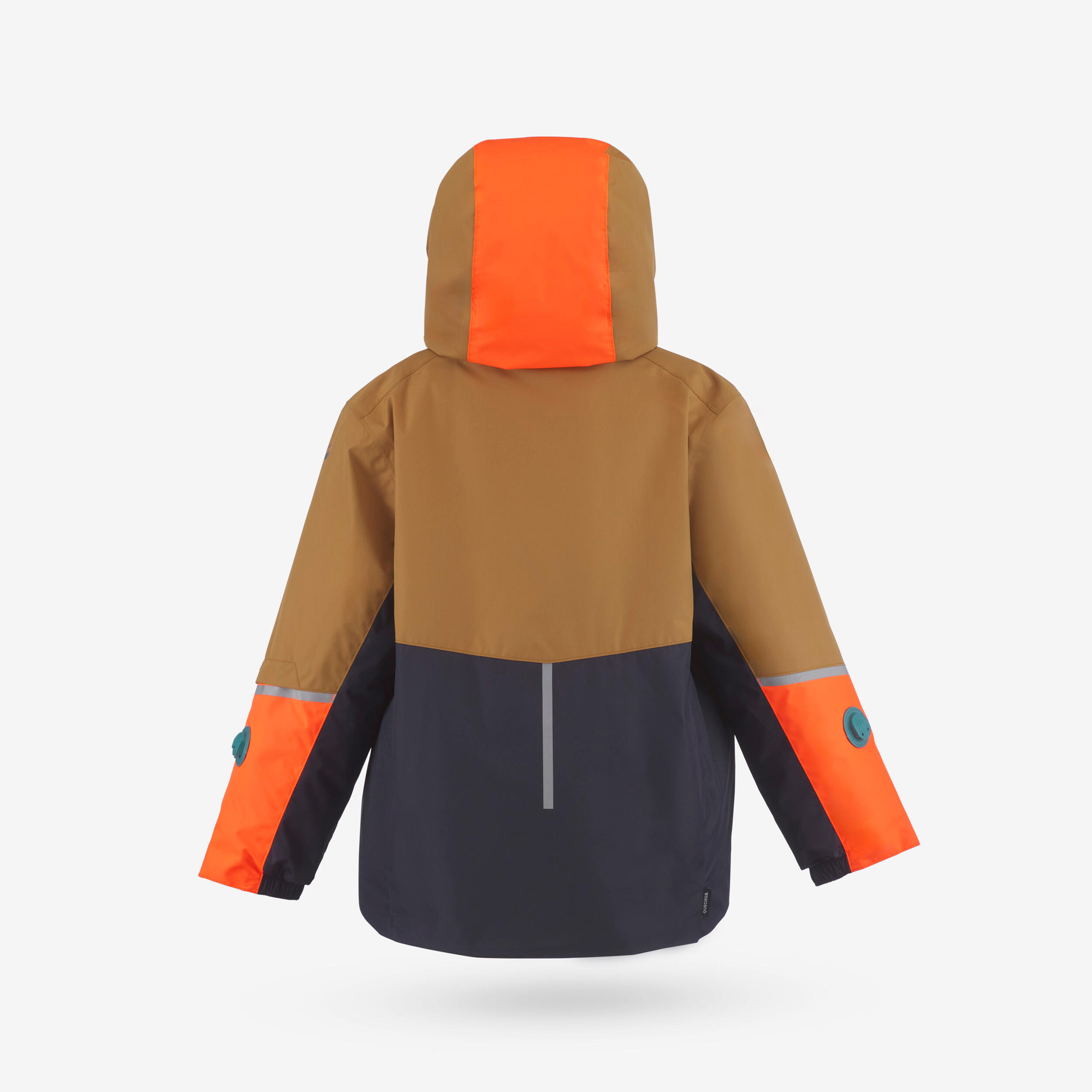 Kids’ warm and adjustable ski jacket, 1-5 years, 500 Toddler- Brown and Blue