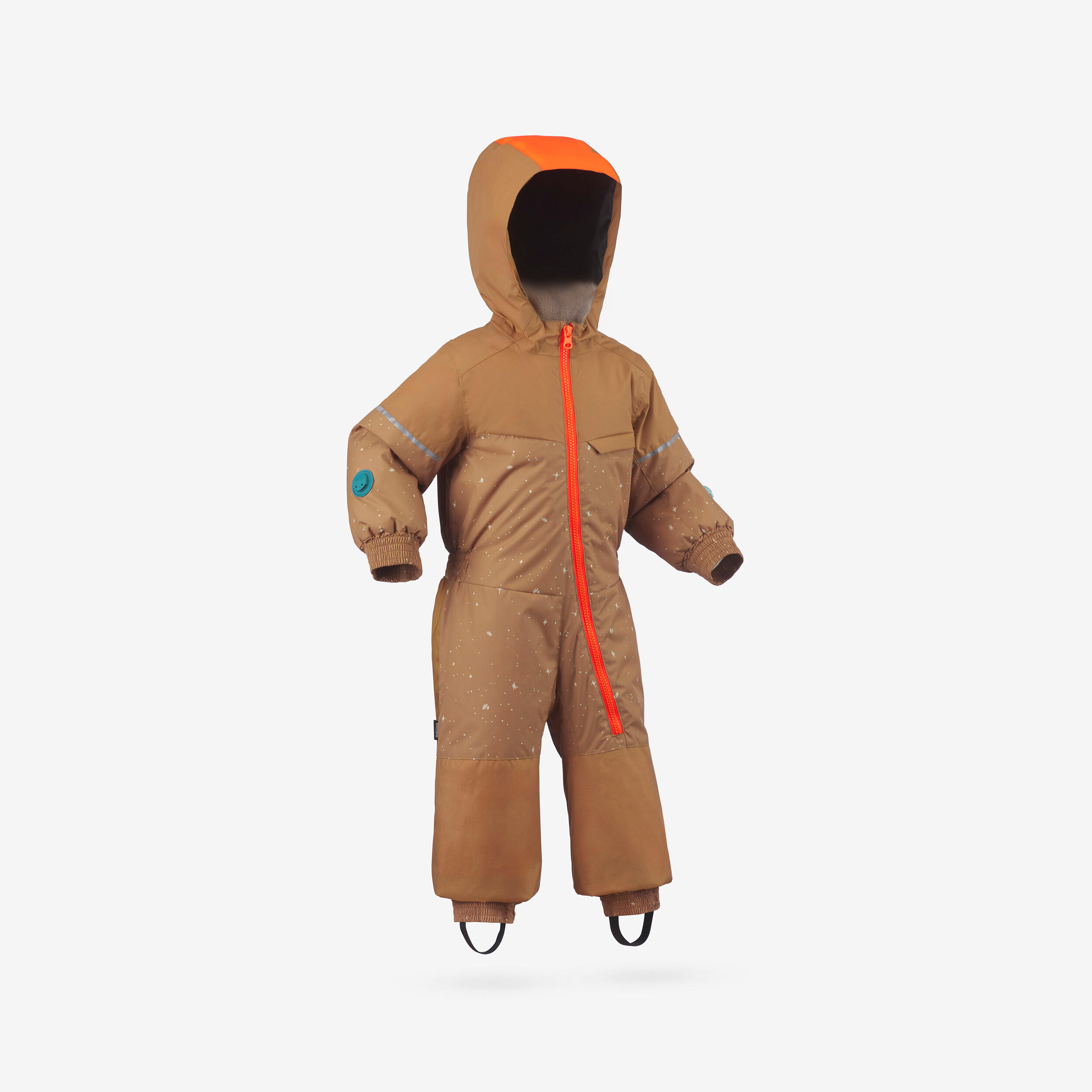 WEDZE Tuta sci bambino 500 Toddler marrone e arancione
