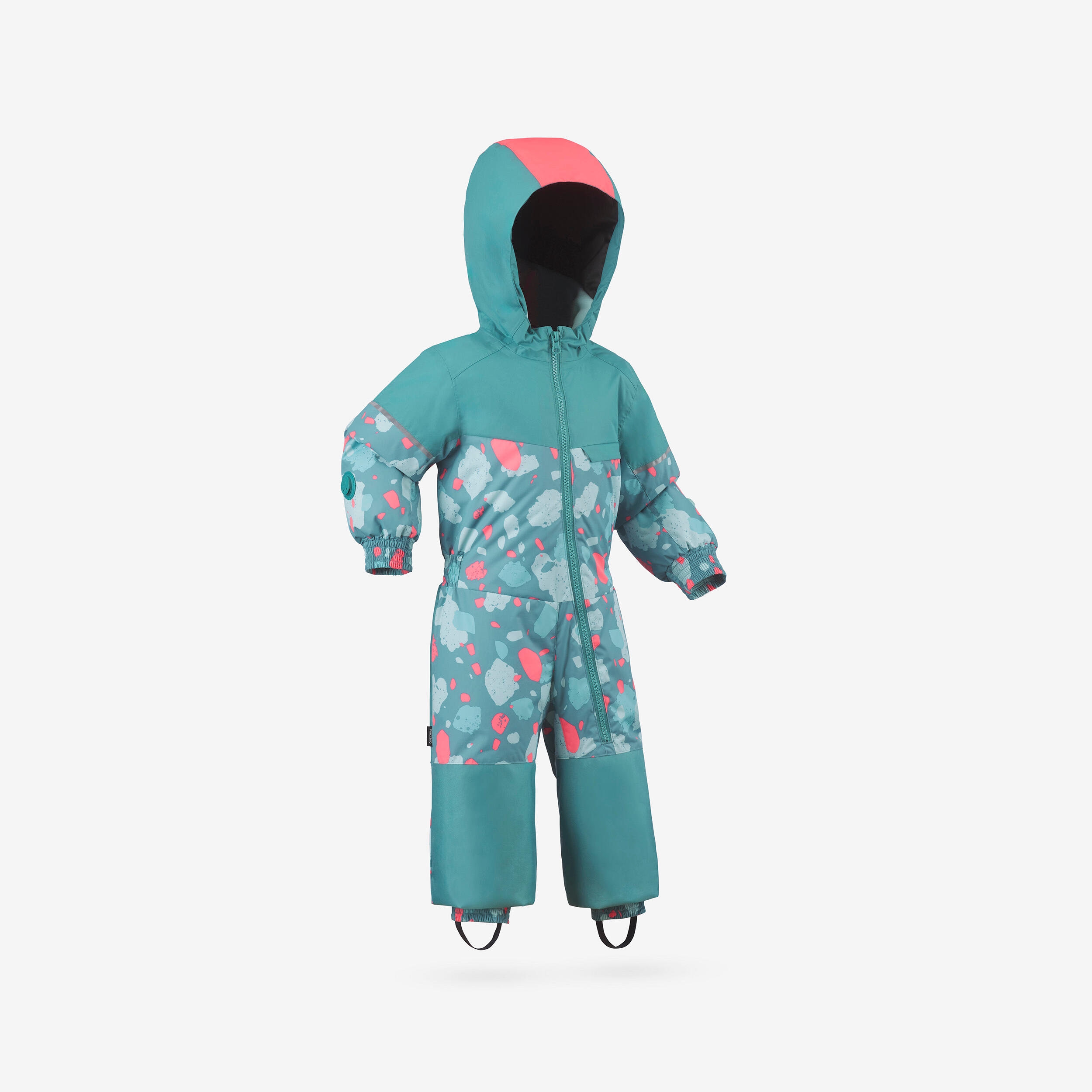 Kids' Warm and Waterproof Snowsuit, 900 Dark green, Slate blue