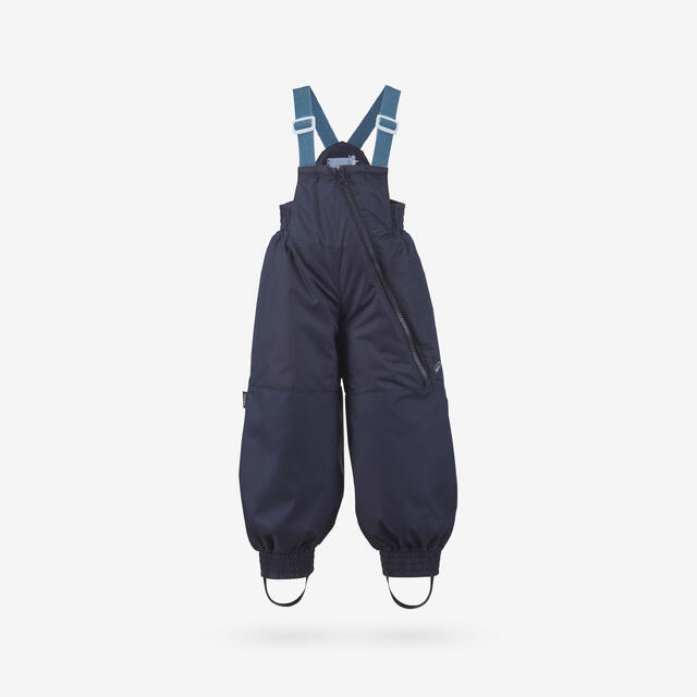 Calças/Jardineiras Quentes de Ski Criança 1-5 Anos, BIB 500 Toddler Azul