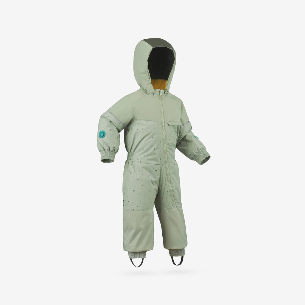 Kids’ warm and adjustable ski suit - 1-5 Years, 500 Toddler - Khaki