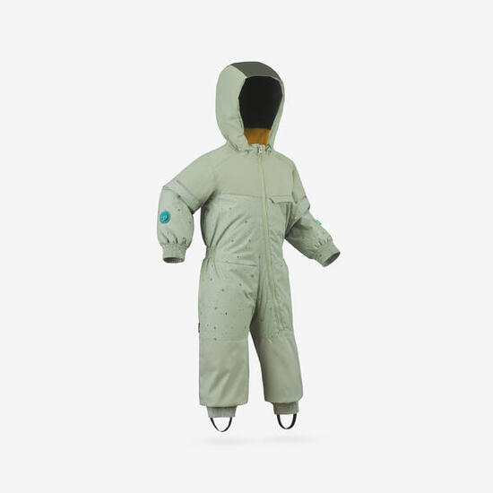 Combinaison de ski chaude et réglable enfant 1-5 ans, 500 Toddler Kaki