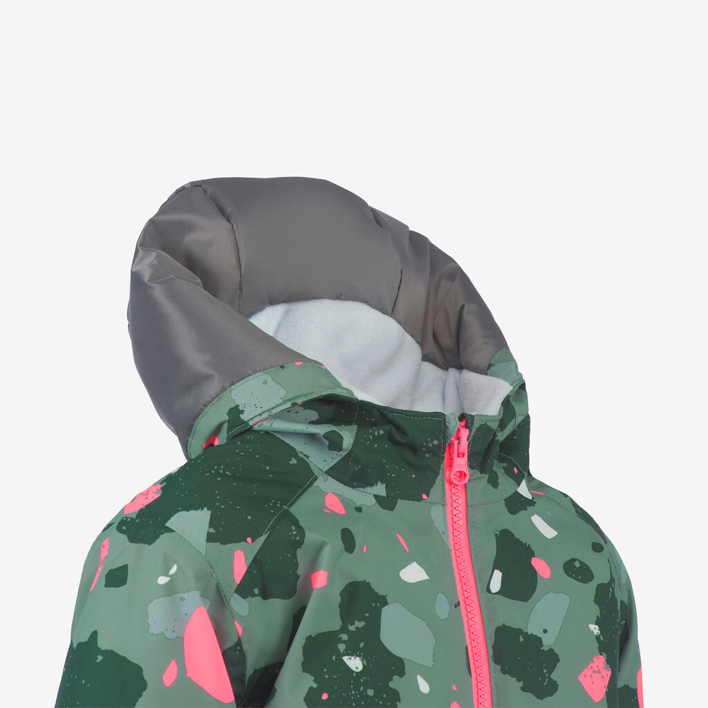 Παιδικό ζεστό και ρυθμιζόμενο μπουφάν σκι 1-5 ετών, 500 Toddler - Ροζ & Πράσινο