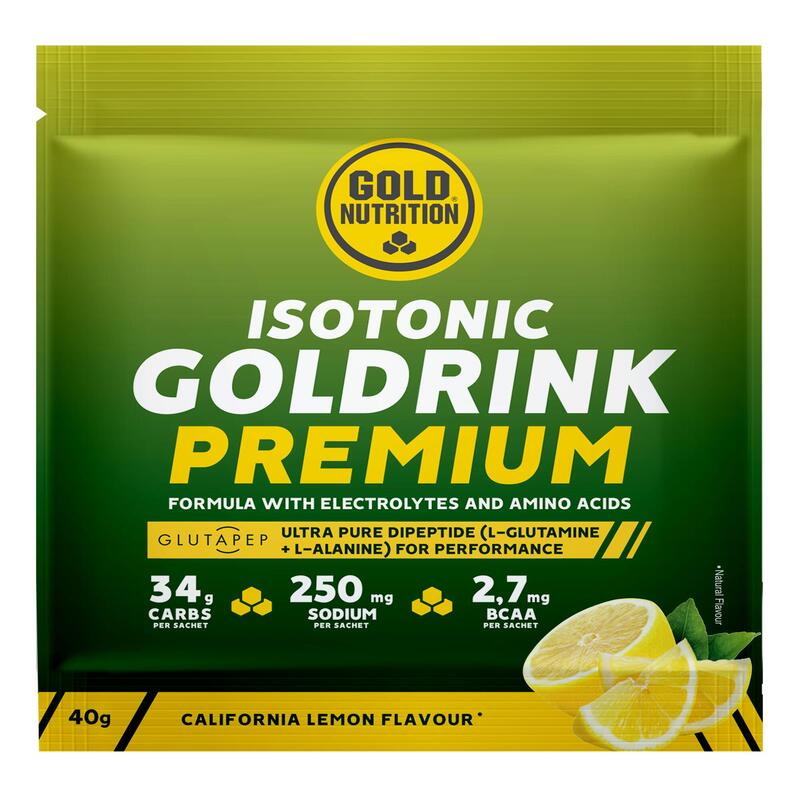 Bebida istotónica em pó Gold Nutrition Gold Drink Premium limão dose individual      1,99€  GOLD NUTRITION Bebida istotónica em pó Gold Nutrition Gold Drink Premium limão dose individual    