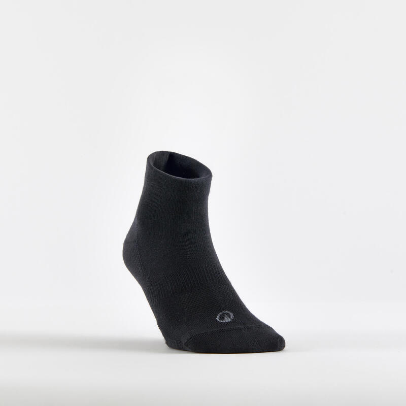 Chaussettes de sport mi-hautes artengo rs 160 noir lot de 3
