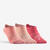 Chaussettes de sport basses Artengo RS 160 motif rose lot de 3.