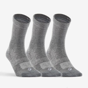 Calcetines altos de tenis Pack de 3 Artengo RS 160 gris