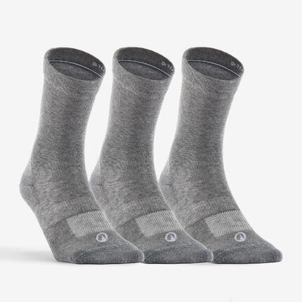 CHAUSSETTES DE SPORT HAUTES RS 160 GRIS LOT DE 3