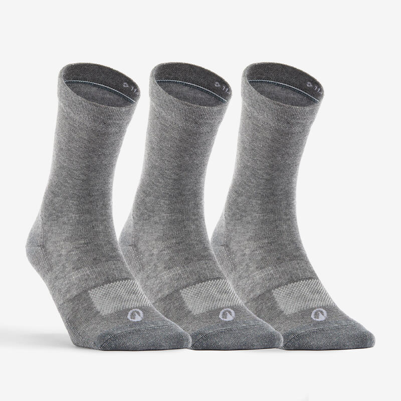 CHAUSSETTES DE SPORT HAUTES RS 160 GRIS LOT DE 3