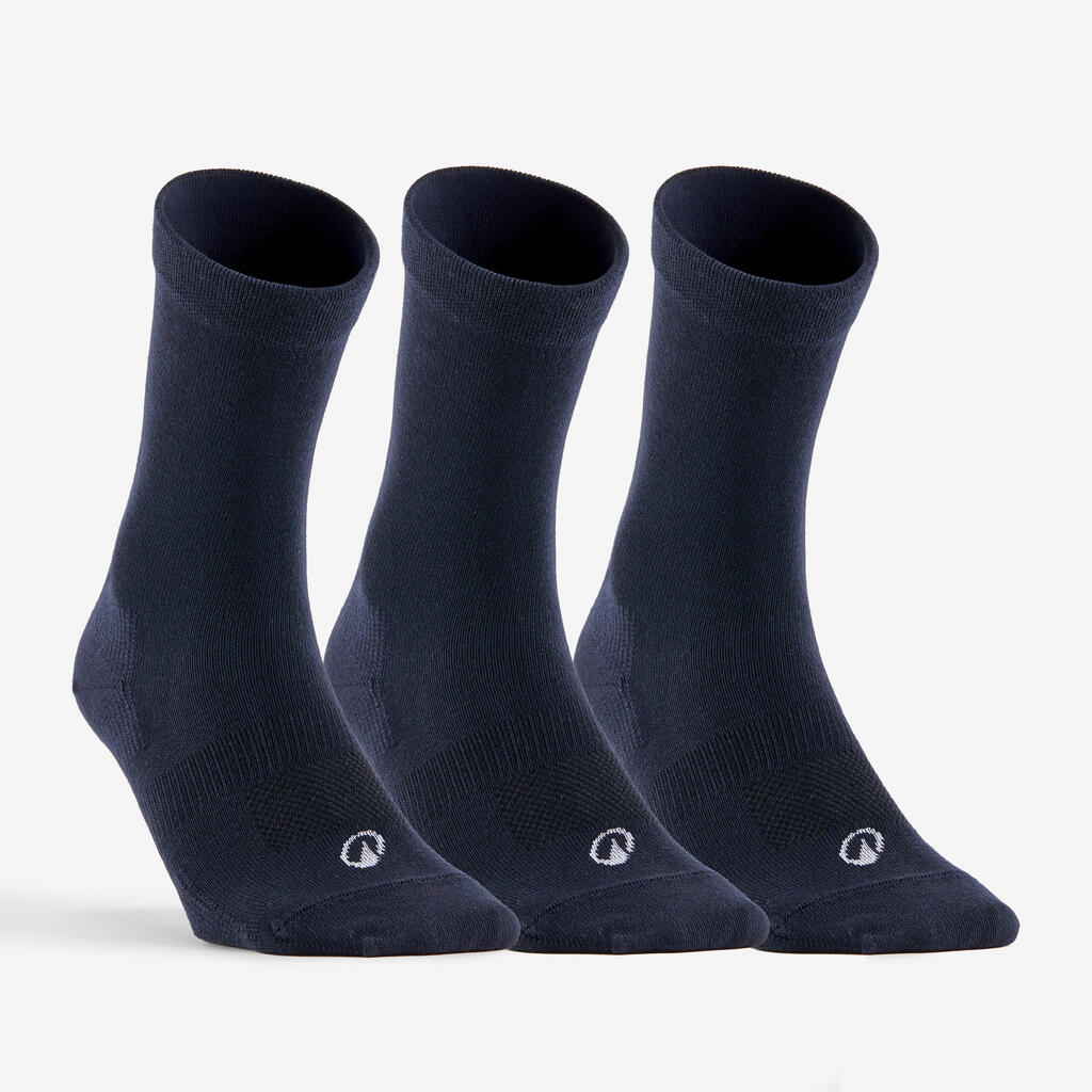 CHAUSSETTES DE SPORT HAUTES RS 160 MARINE LOT DE 3