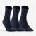 CHAUSSETTES DE SPORT HAUTES RS 160 MARINE LOT DE 3