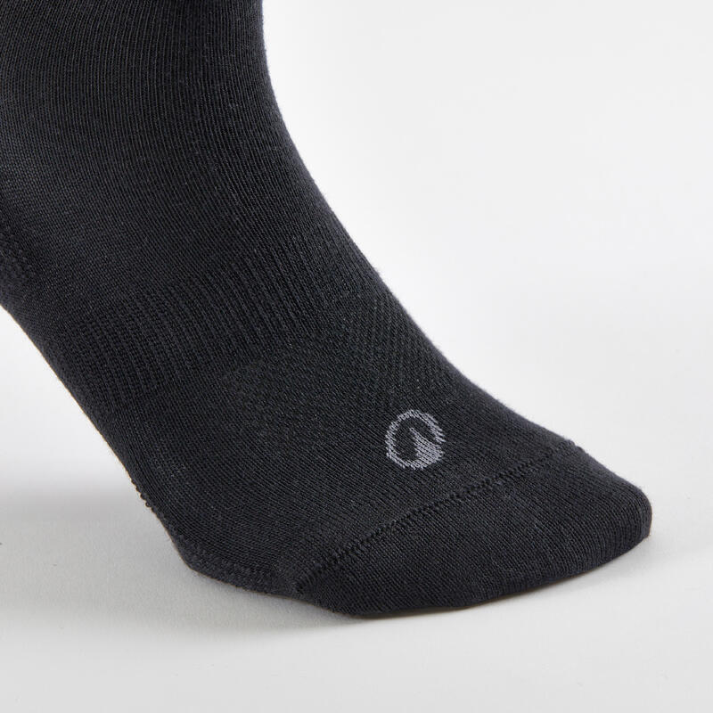 Chaussettes de sport mi-hautes artengo rs 160 noir lot de 3