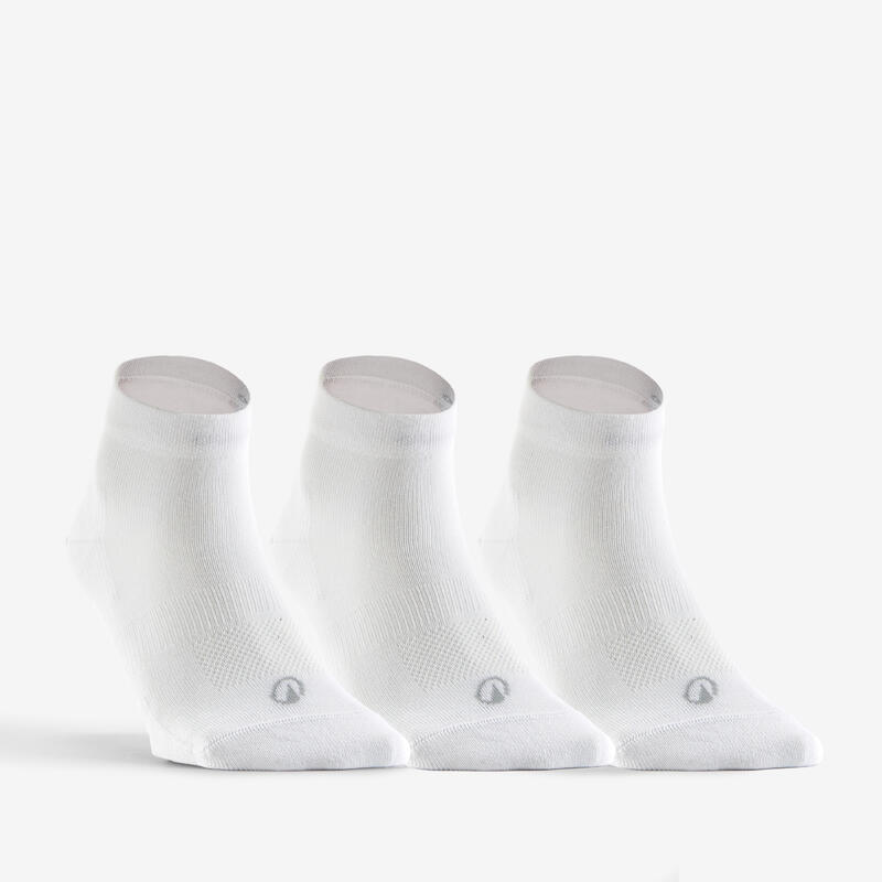 CHAUSSETTES DE SPORT MI-HAUTES ARTENGO RS 160 BLANCHES LOT DE 3