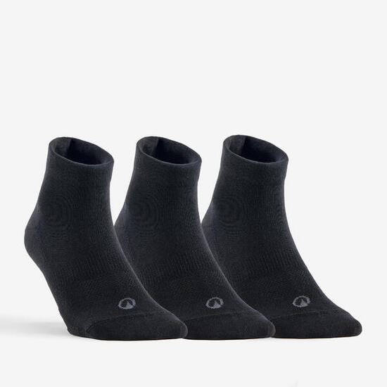 CHAUSSETTES DE SPORT MI-HAUTES RS 160 NOIRES LOT DE 3.