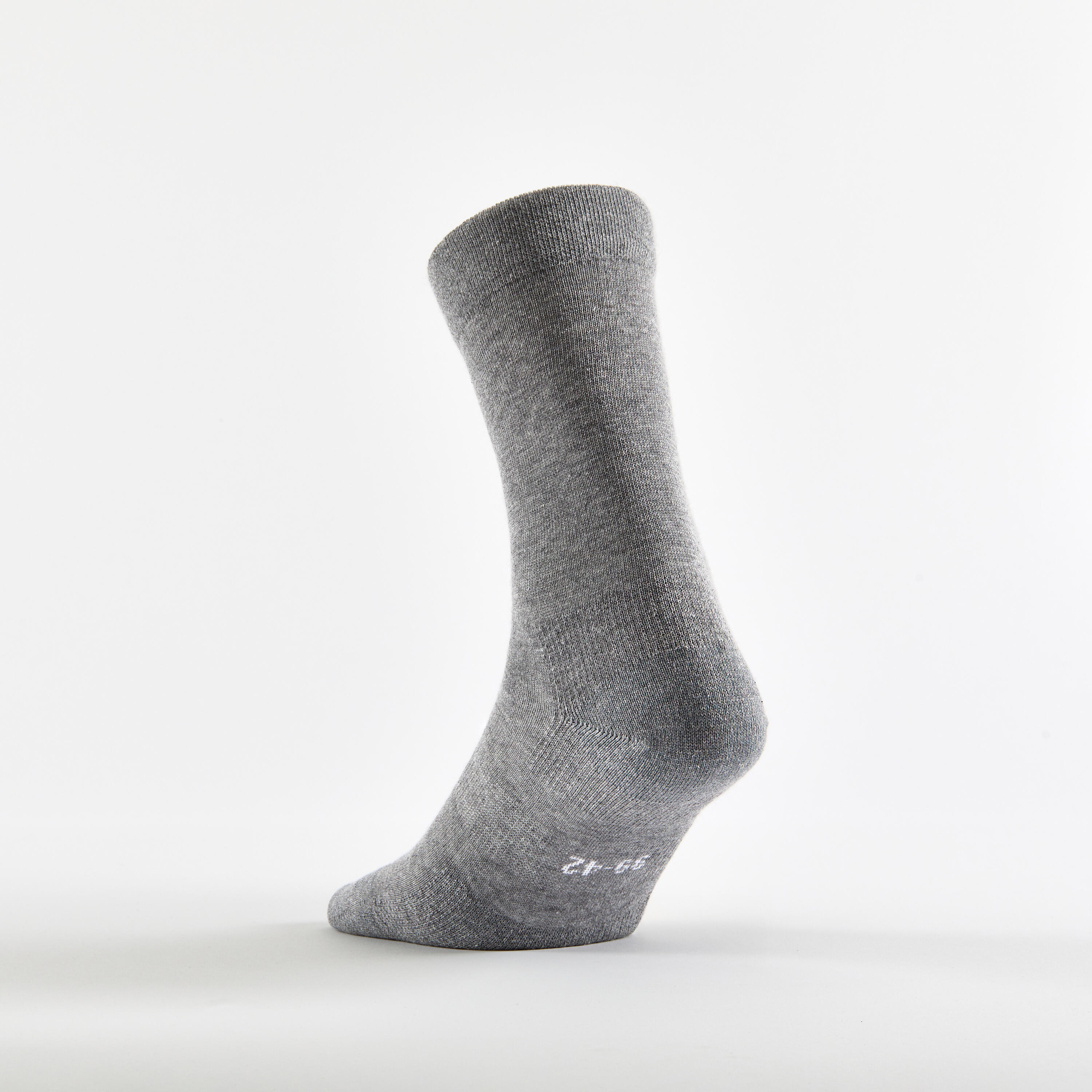 Calcetines altos de tenis Pack de 3 Artengo RS 160 gris 4/5