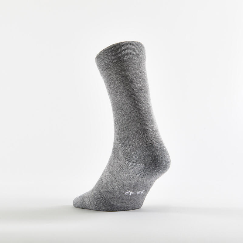 CHAUSSETTES DE SPORT HAUTES RS 160 GRIS LOT DE 3