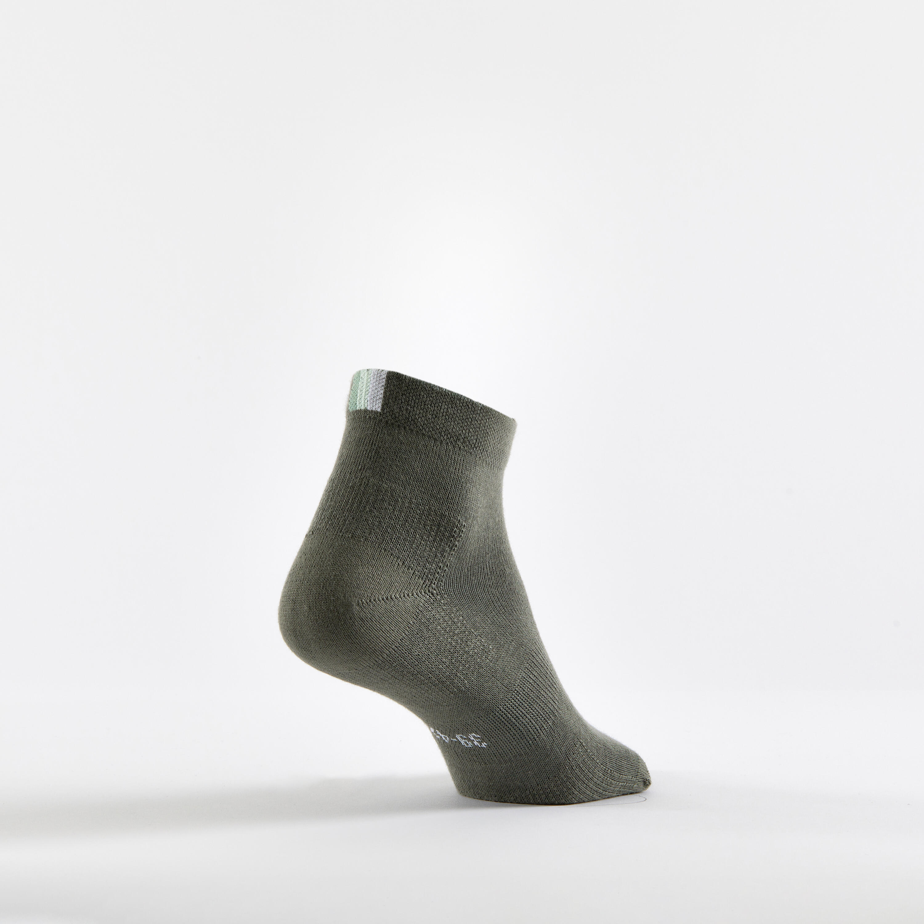 CHAUSSETTES DE SPORT MI-HAUTES RS 160 KAKI NOIR LOT DE 3. 6/7