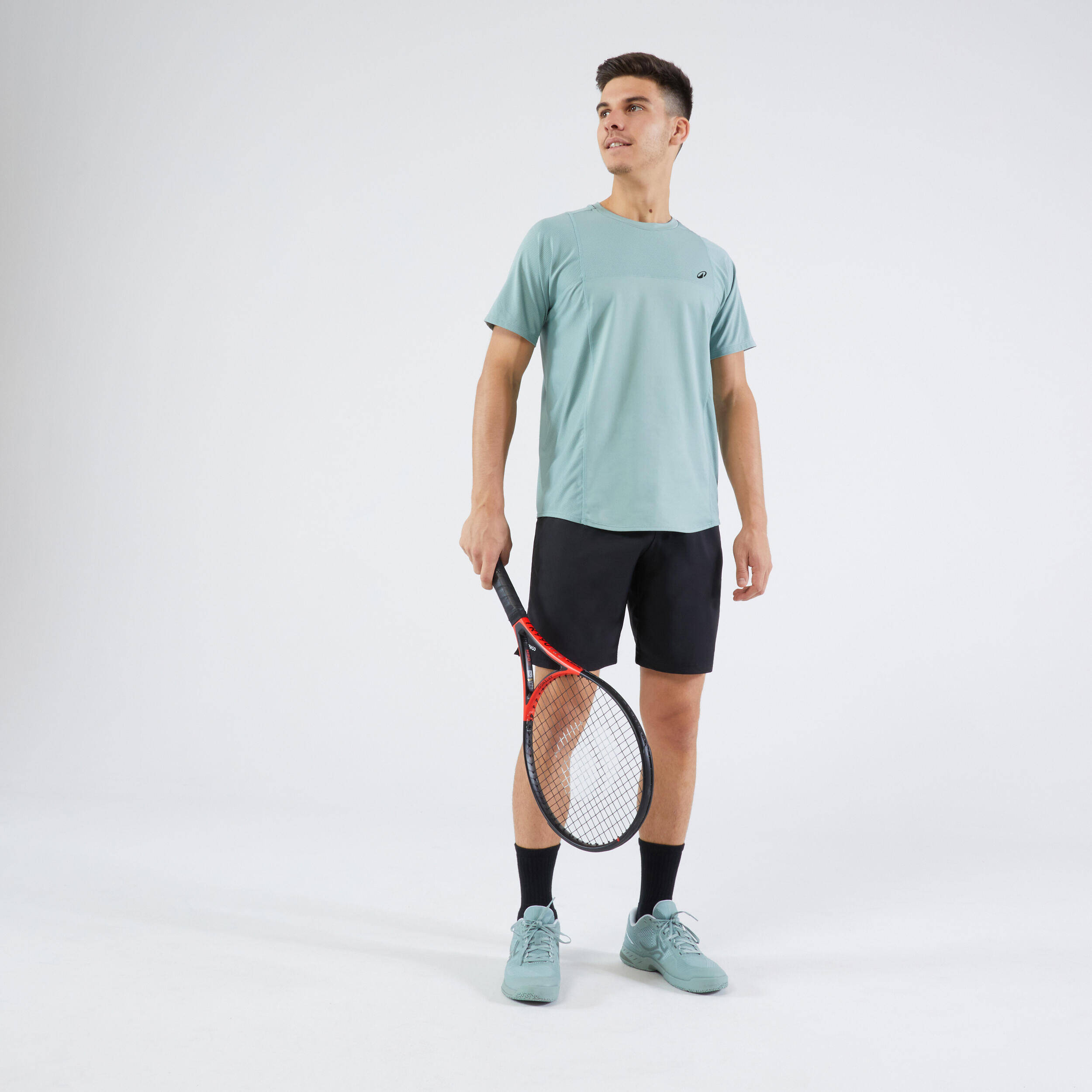 Men's Tennis T-Shirt Short Sleeved Quick Dry Lovat Green -  3