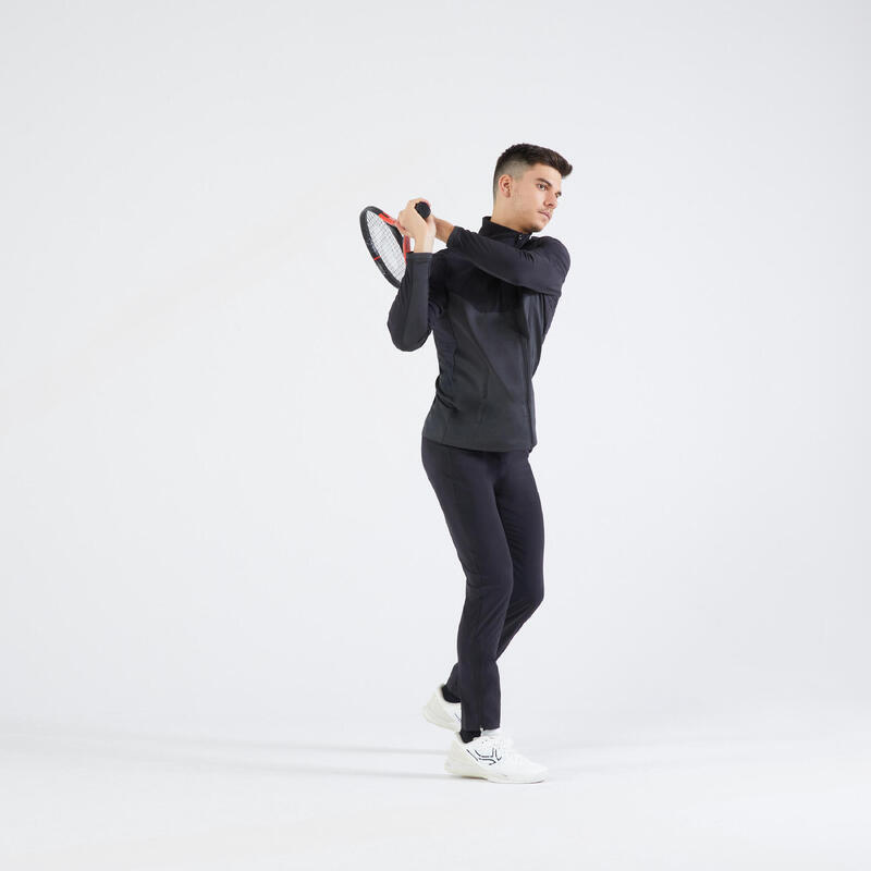 Jachetă Tenis ESSENTIAL Negru-Gri Bărbaţi 