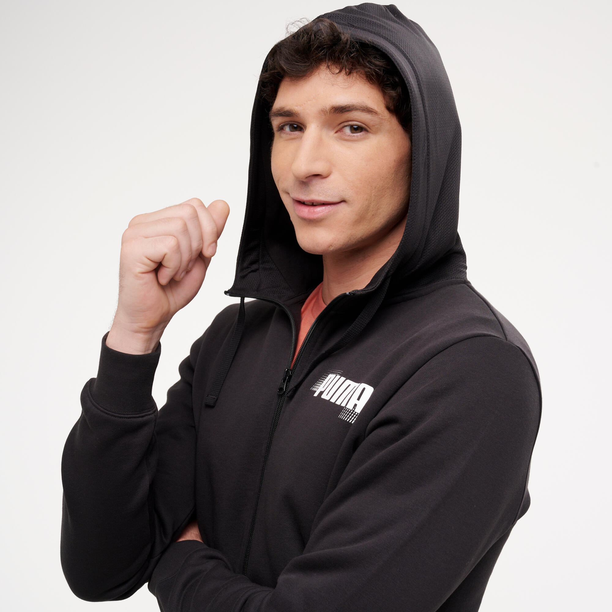 Sweat zippé de fitness homme, noir 6/11