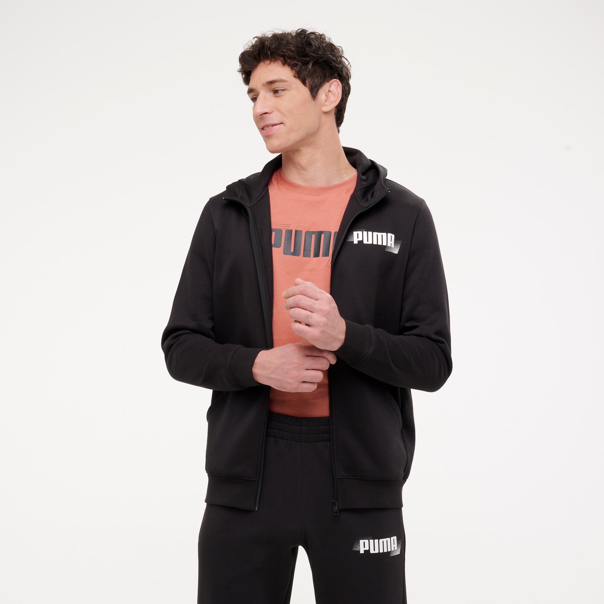 PUMA Pánska fitness mikina so zipsom, čierna M · záber 6