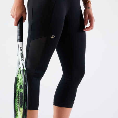 Women's Tennis Quick-Dry Cropped Leggings Hip Ball - Black