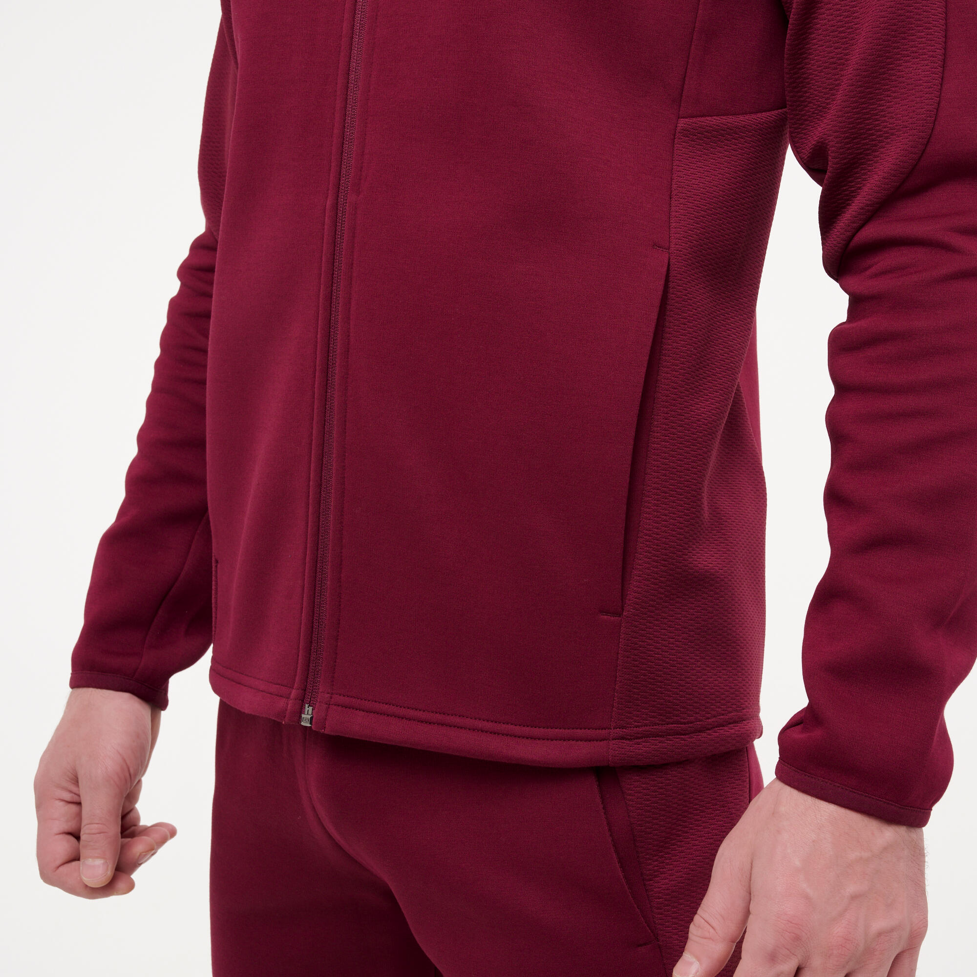 Sweat à capuche zippé active homme, bordeaux 8/9