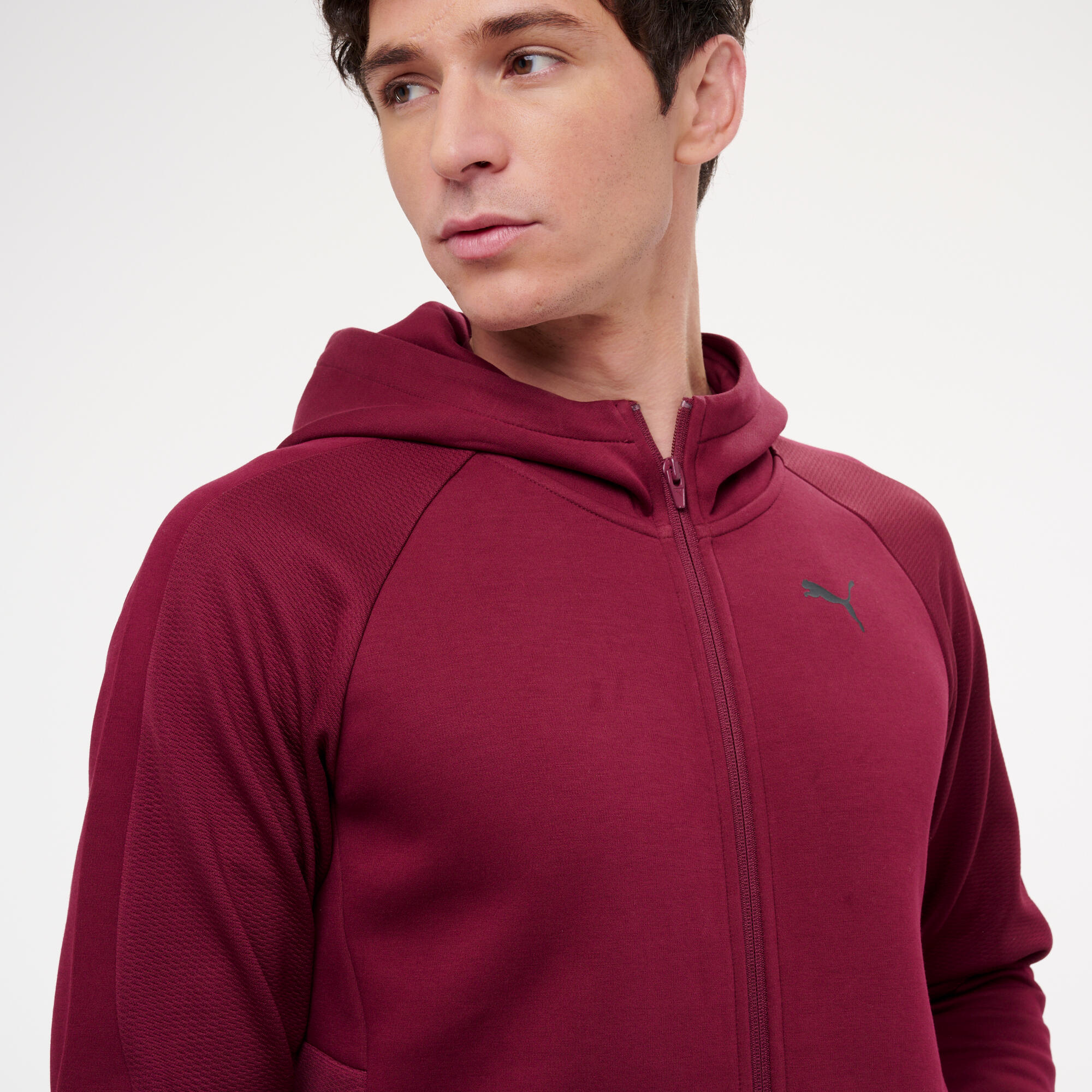 Sweat à capuche zippé active homme, bordeaux 7/9