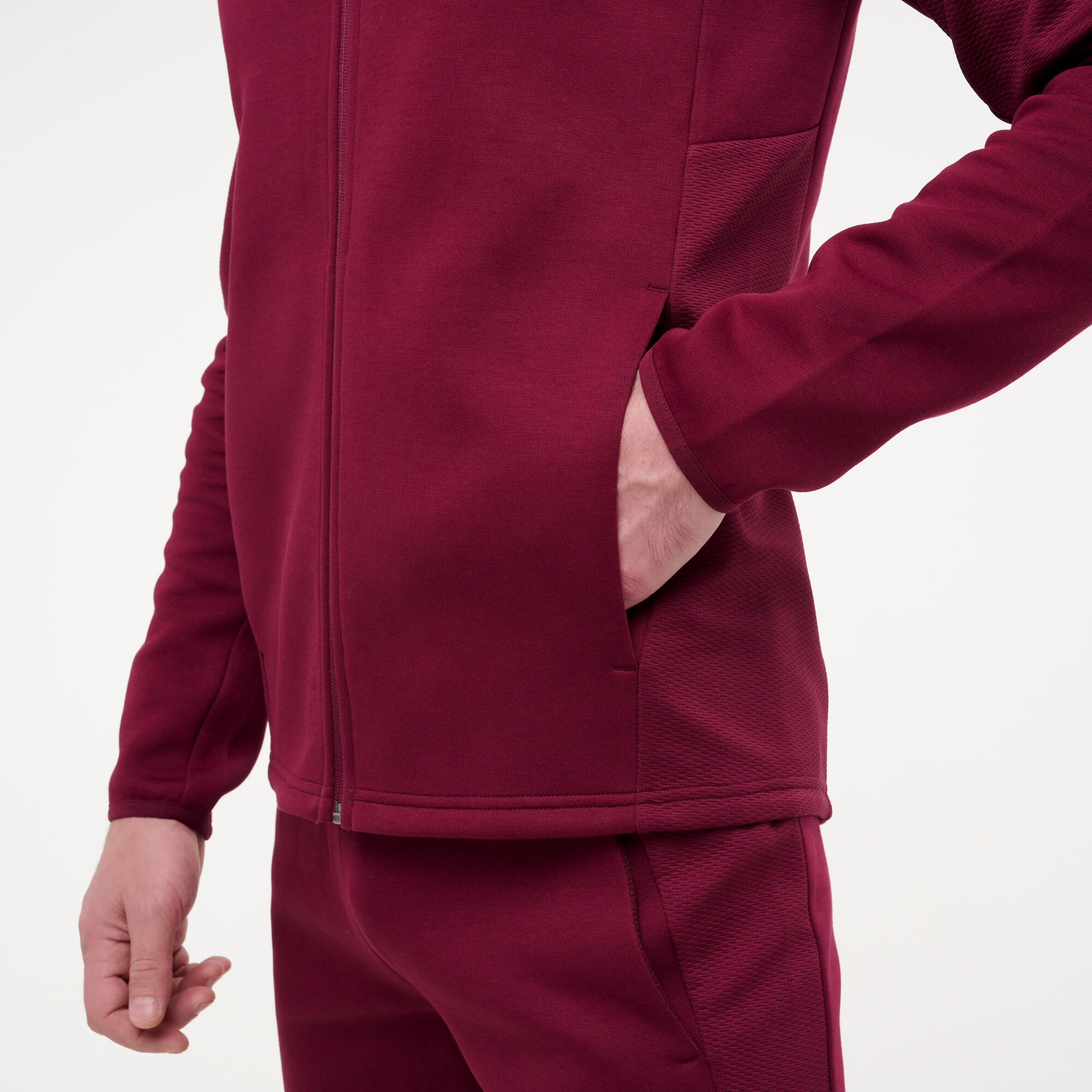 Sweat à capuche zippé active homme, bordeaux 3/9