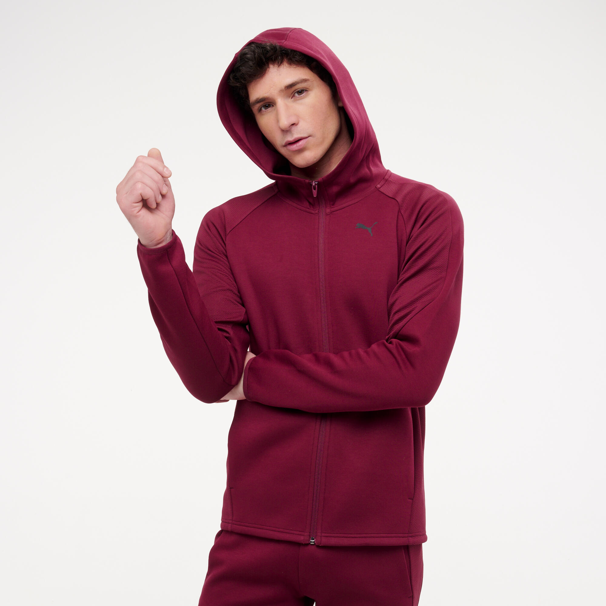 Felpa Puma uomo palestra ACTIVE con cappuccio con zip pesante