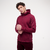Sweat à capuche zippé active homme, bordeaux