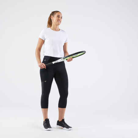 Women's Tennis Quick-Dry Cropped Leggings Hip Ball - Black