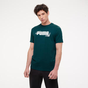 Camiseta Puma Hombre Verde Algodón Manga Corta