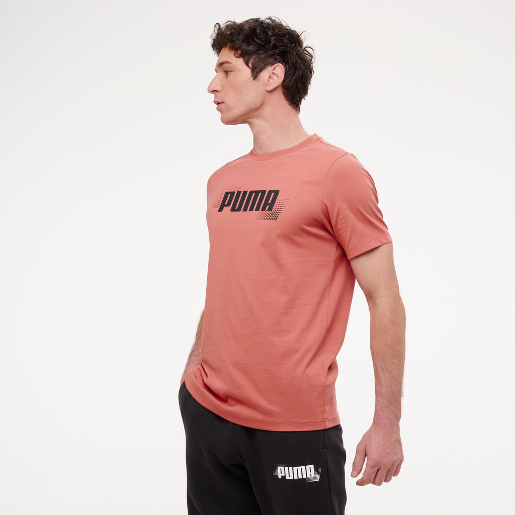 Ανδρικό κοντομάνικο βαμβακερό Τ-shirt - Κόκκινο