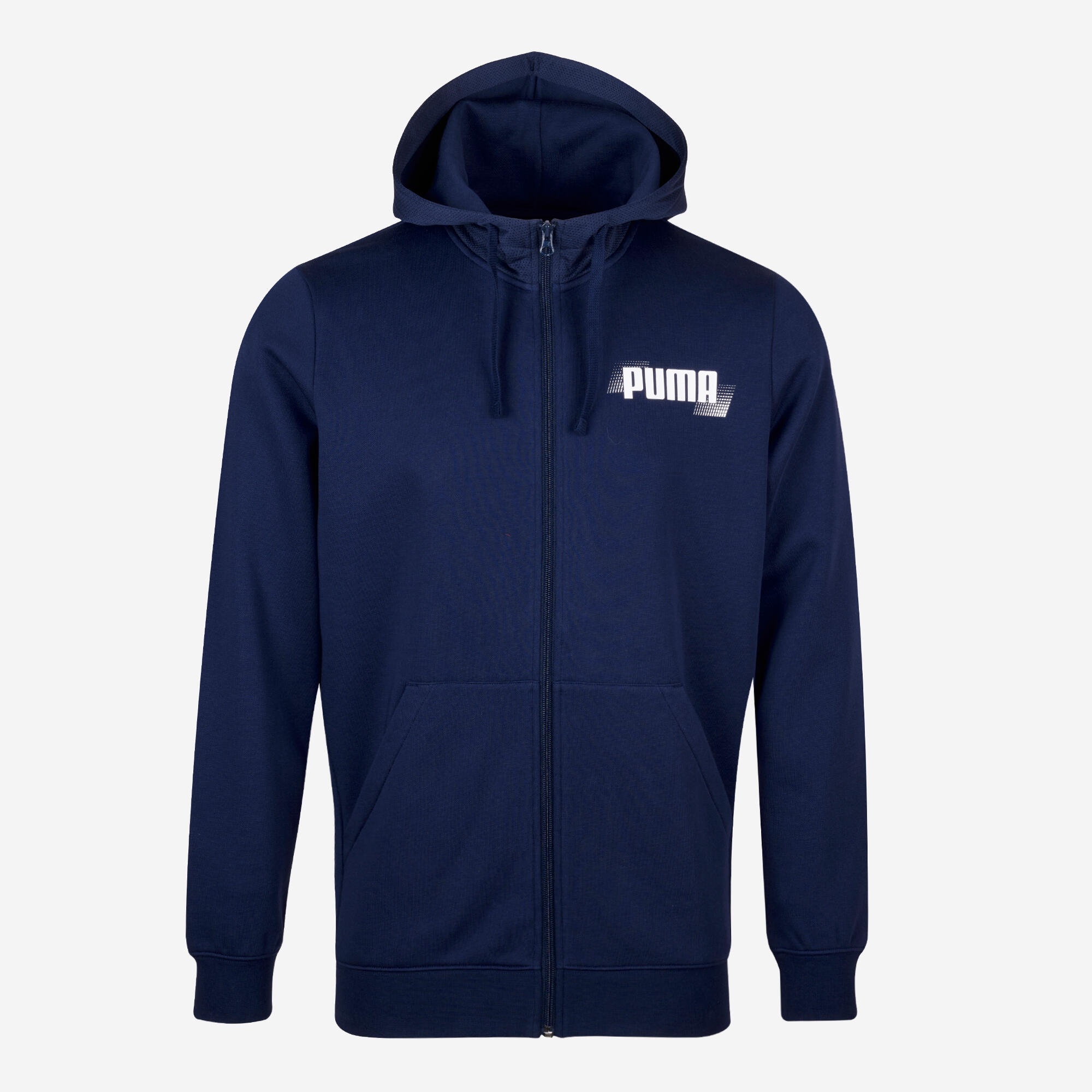 Felpa Puma uomo palestra con cappuccio e zip pesante blu