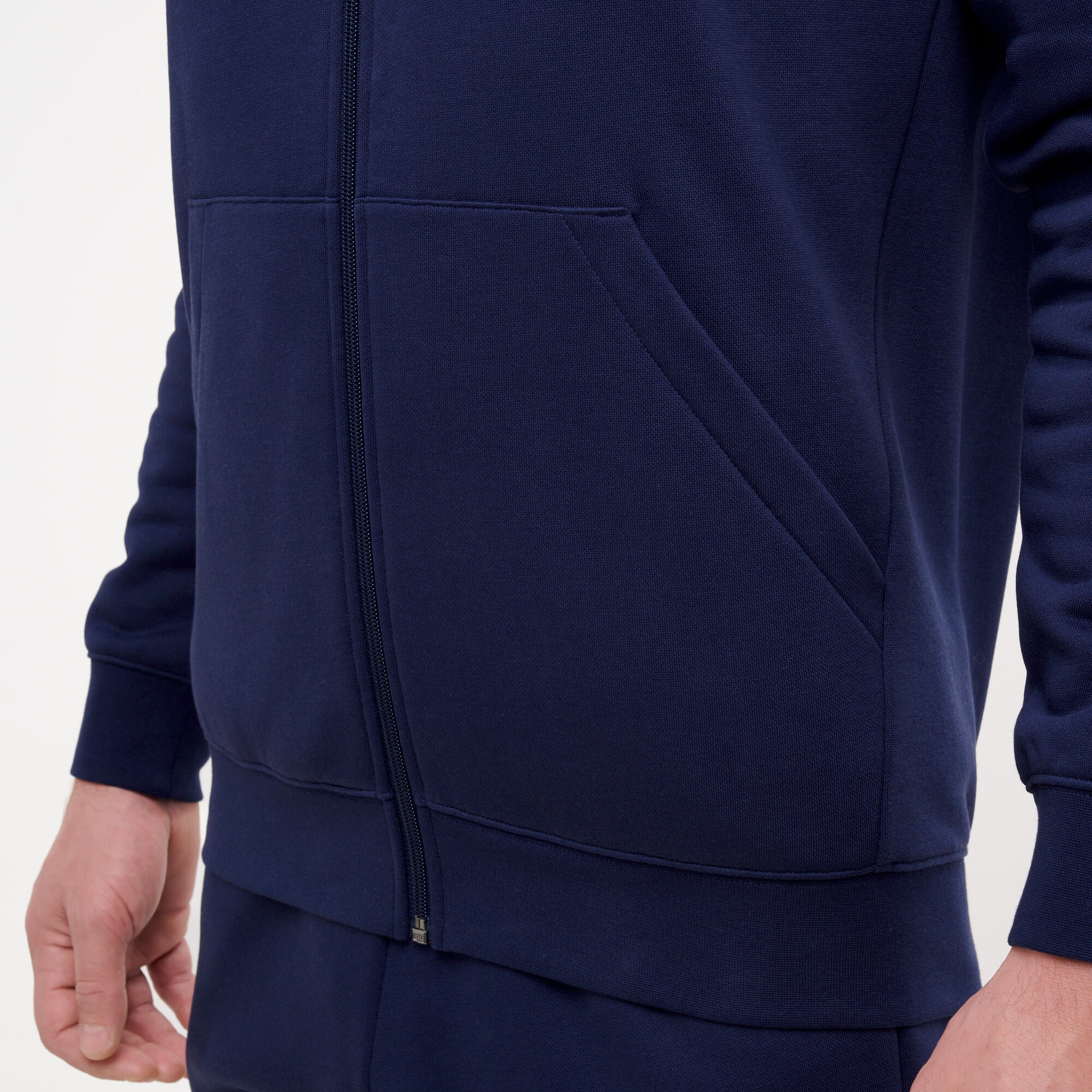 Capuchonvest voor fitness heren marineblauw 9/10