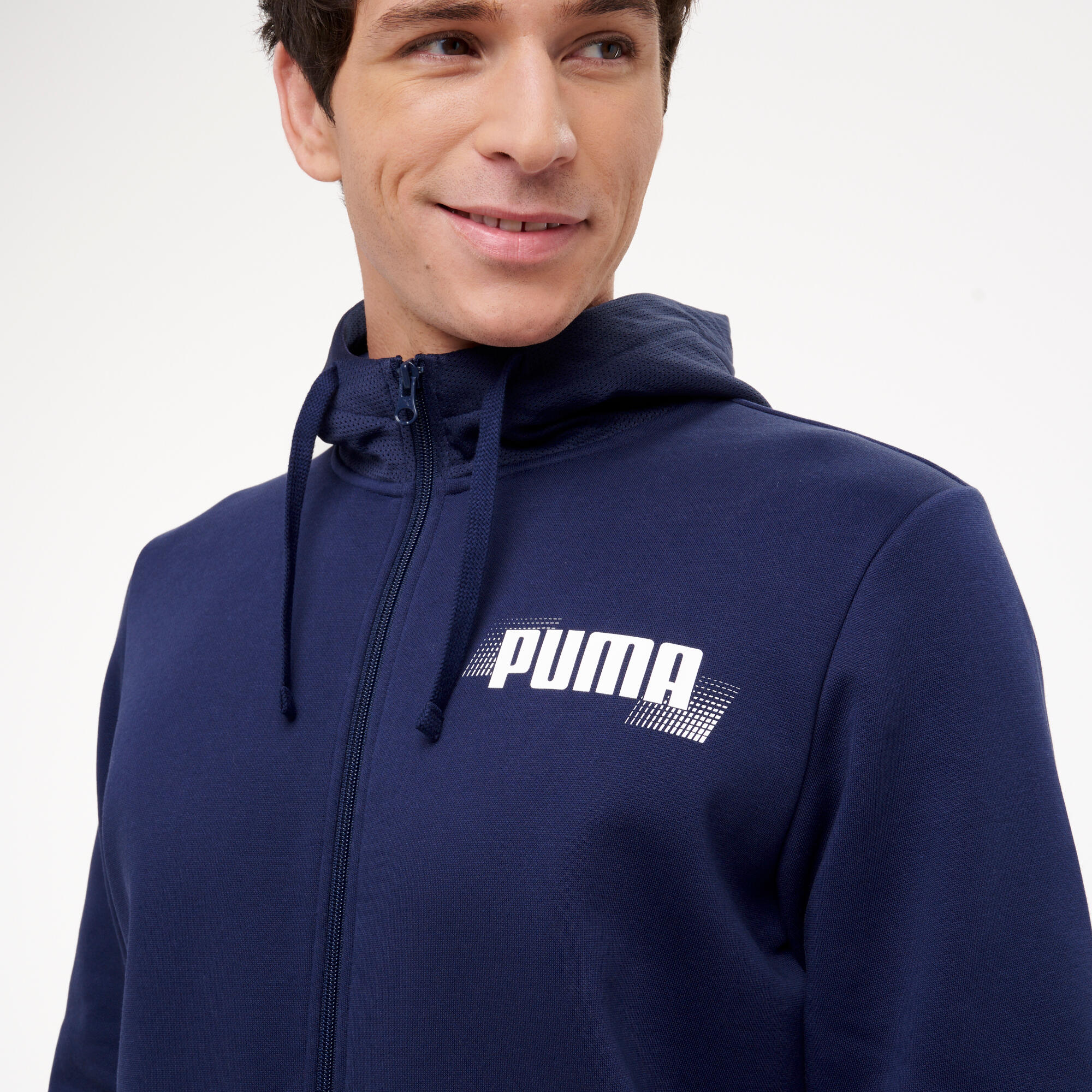 PUMA Pánska fitness mikina so zipsom, námorná modrá S · záber 7