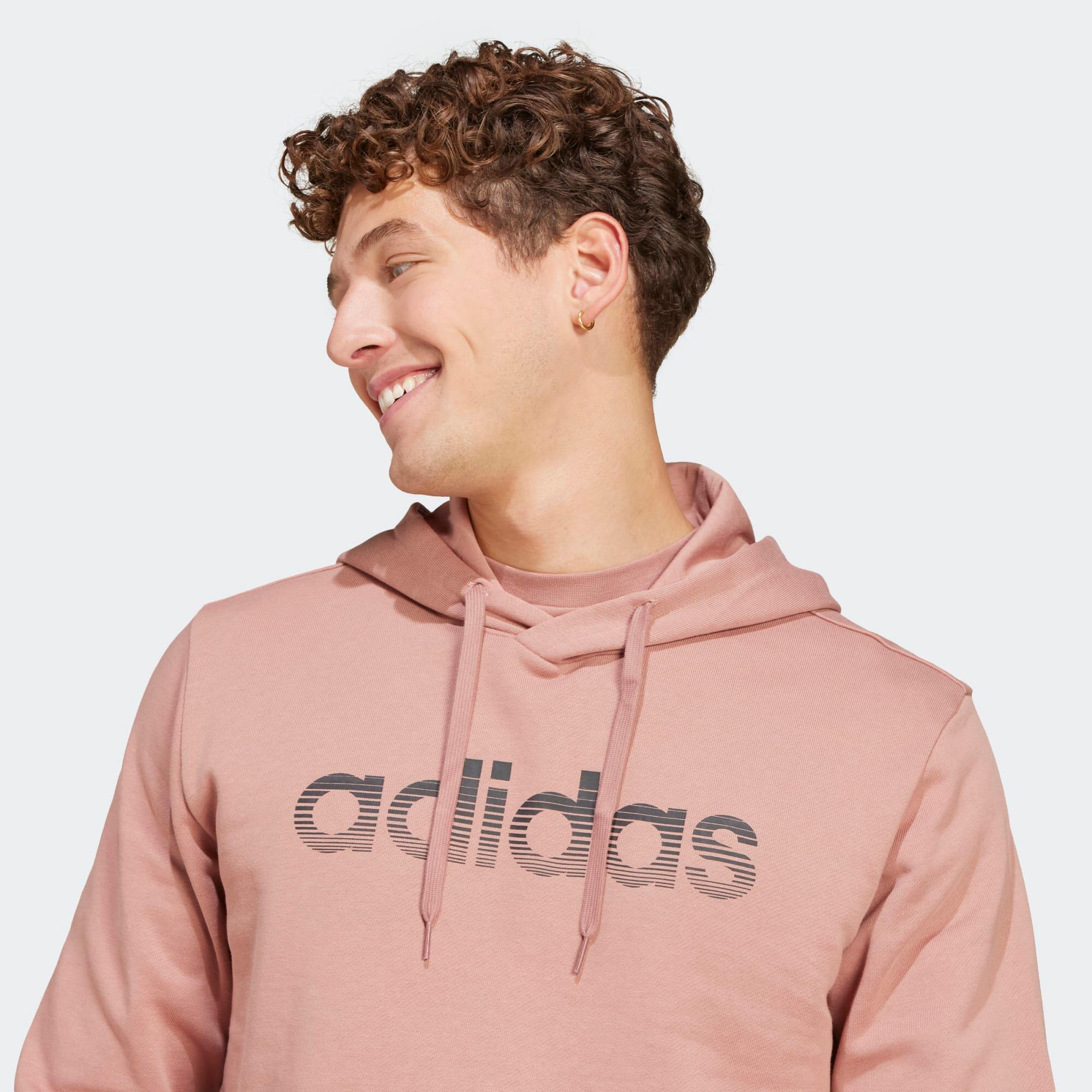 Sudadera Hombre Rosa Claro Capucha Algodón ADIDAS | Decathlon
