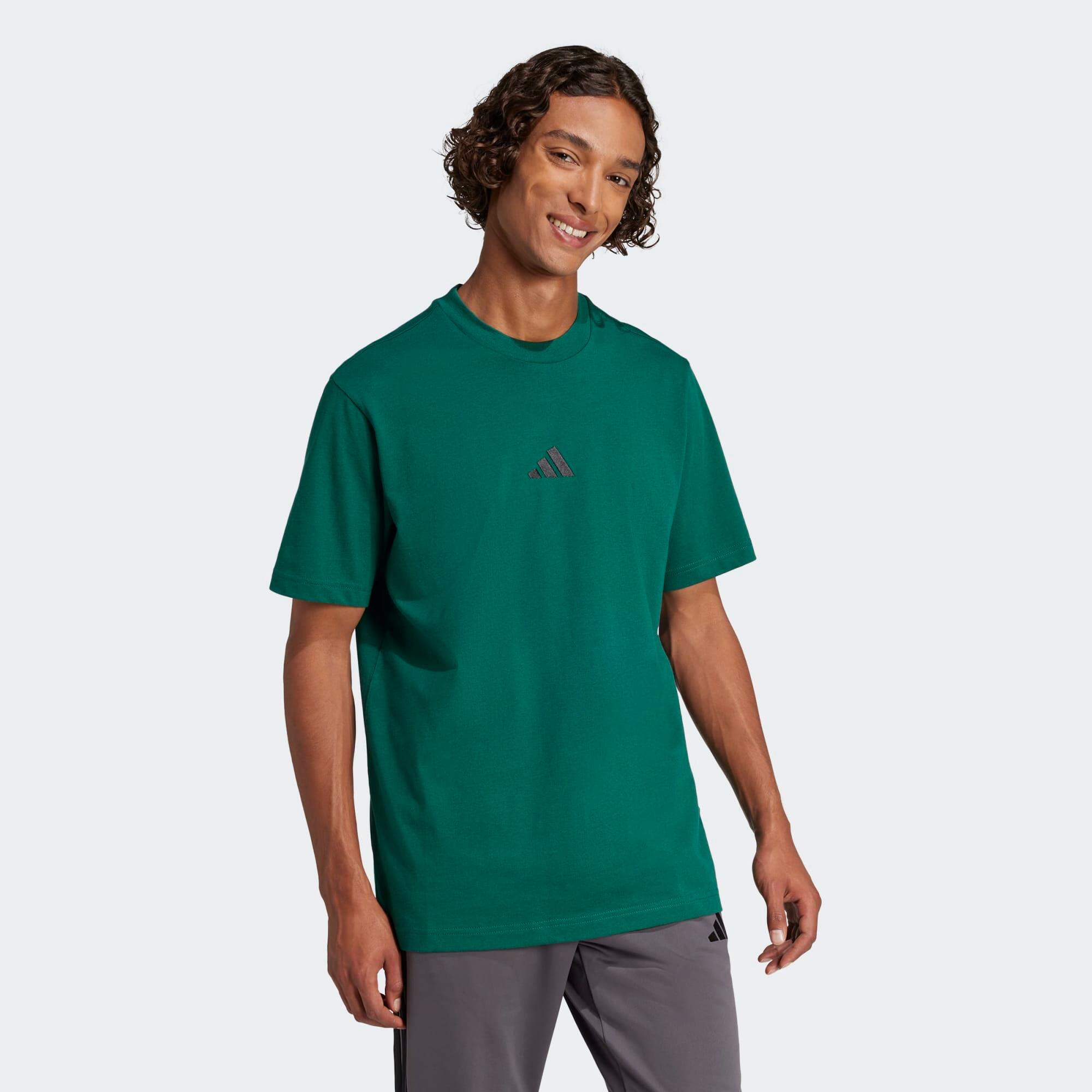 T-shirt de fitness en coton homme, vert 3/5