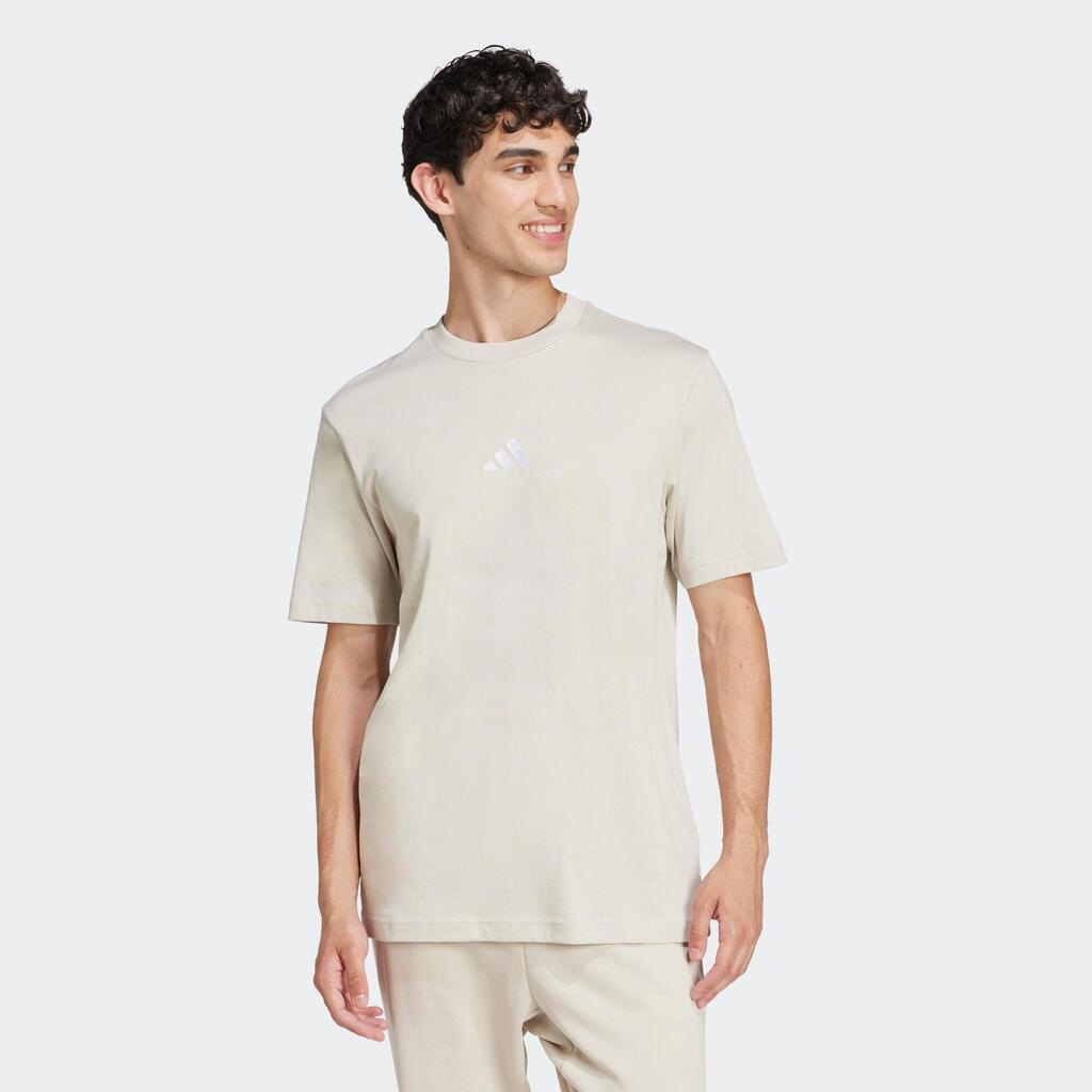 Ανδρικό βαμβακερό t-shirt γυμναστικής - Μπεζ